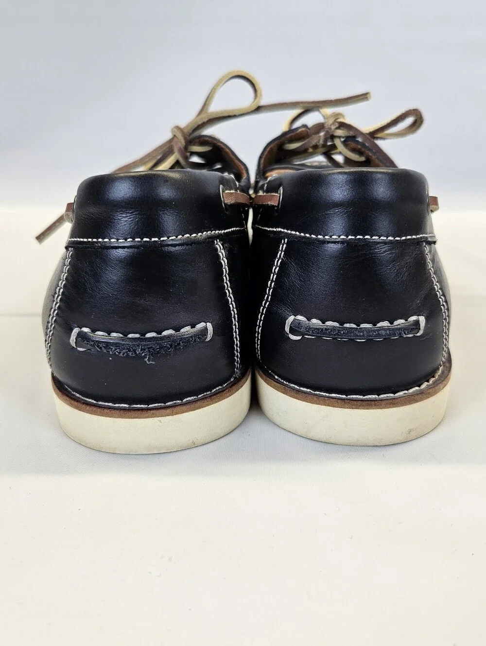 Vionic Lloyd Boat Shoes Mens Navy Blue Leather Lace Up Support Comfort 11.5 Work